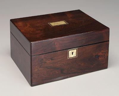 Fine rosewood fitted travel case,