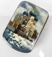 FINE RUSSIAN LACQUER HINGED BO