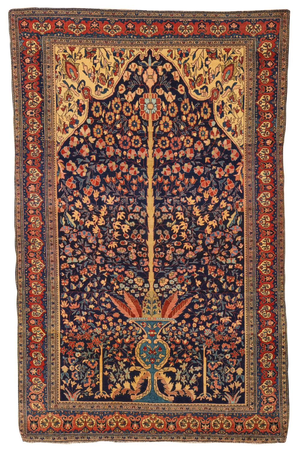 FINE SAROUK FEREGHAN PRAYER RUG,