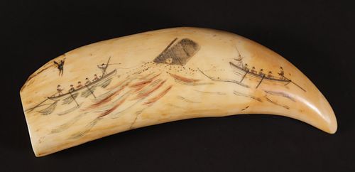 FINE SCRIMSHAWED AND POLYCHROMED