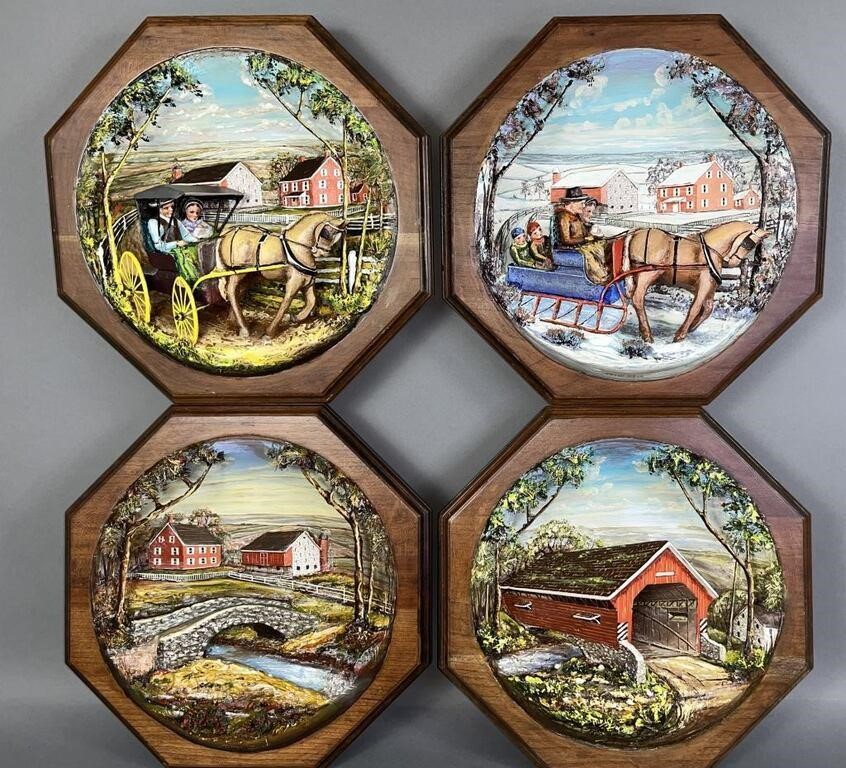 FINE SET OF FOUR SEASONS 3-D WALL