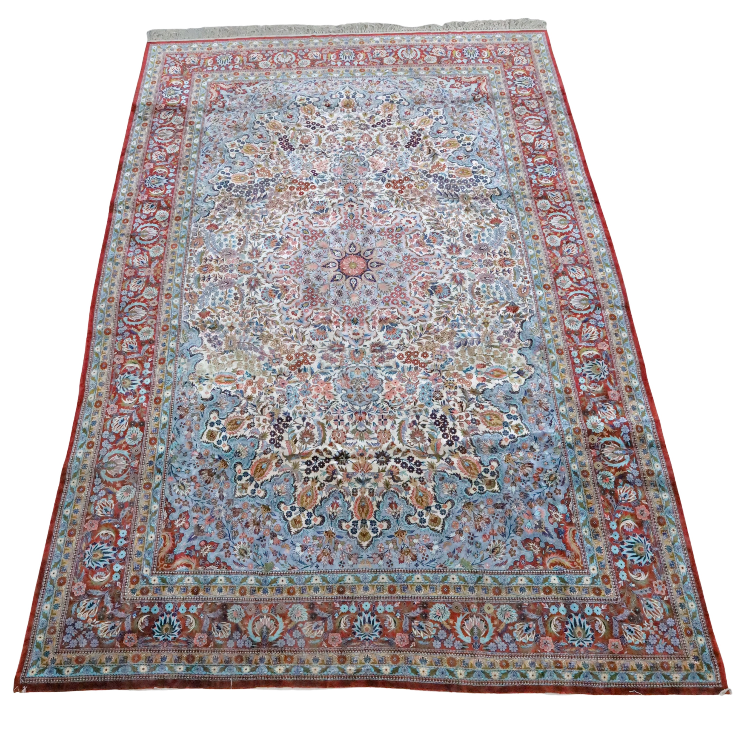 FINE SILK ORIENTAL RUG 10' X 6'7"