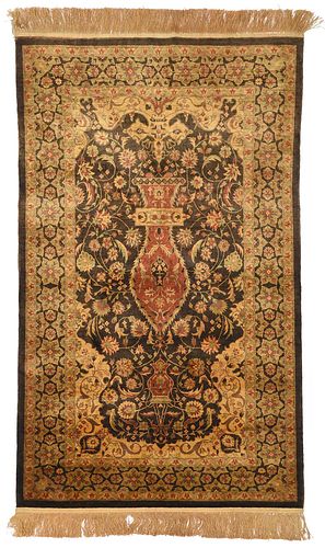 FINE SILK TABRIZ PRAYER RUGmid 20th