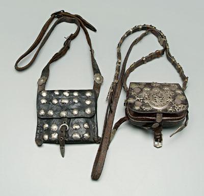 Fine silver mounted leather money