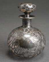 FINE SILVER OVERLAID GLASS VAN