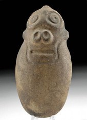 FINE TAINO STONE AXE W/ ZEMI F
