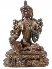 FINE THAI CINNABAR FIGURE OF B