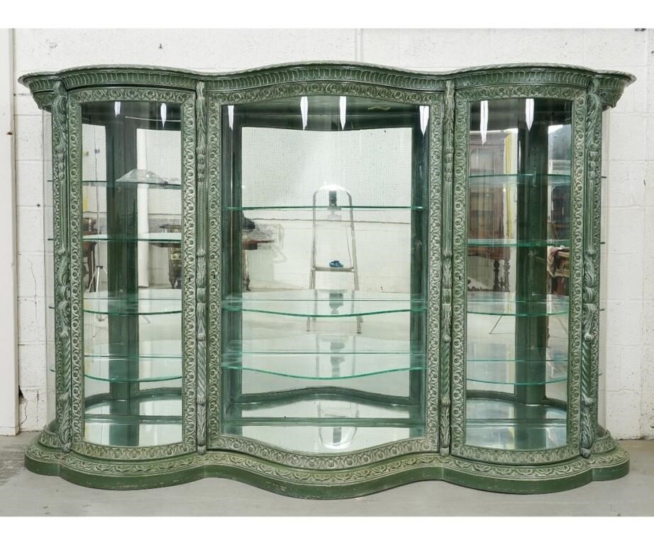 Fine three-door oak carved china
