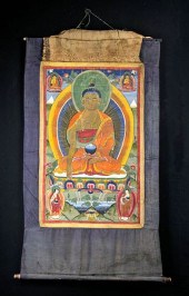FINE TIBETAN THANGKA SHAKYAMUN