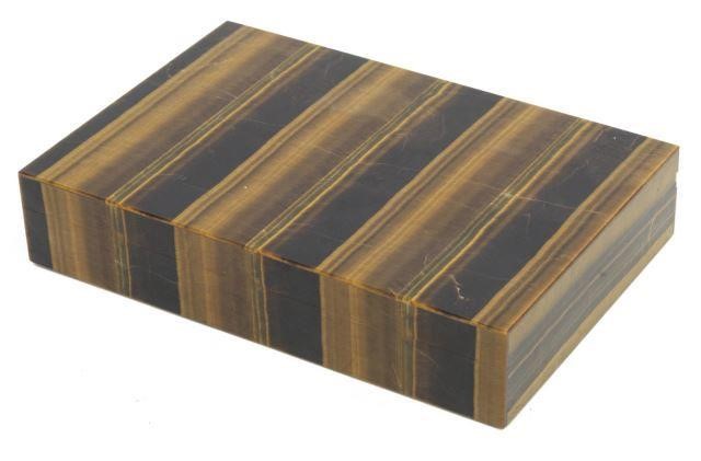 FINE TIGER'S EYE HINGED TABLE