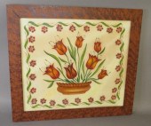 FINE "TULIPS IN BOWL" FOLK ART