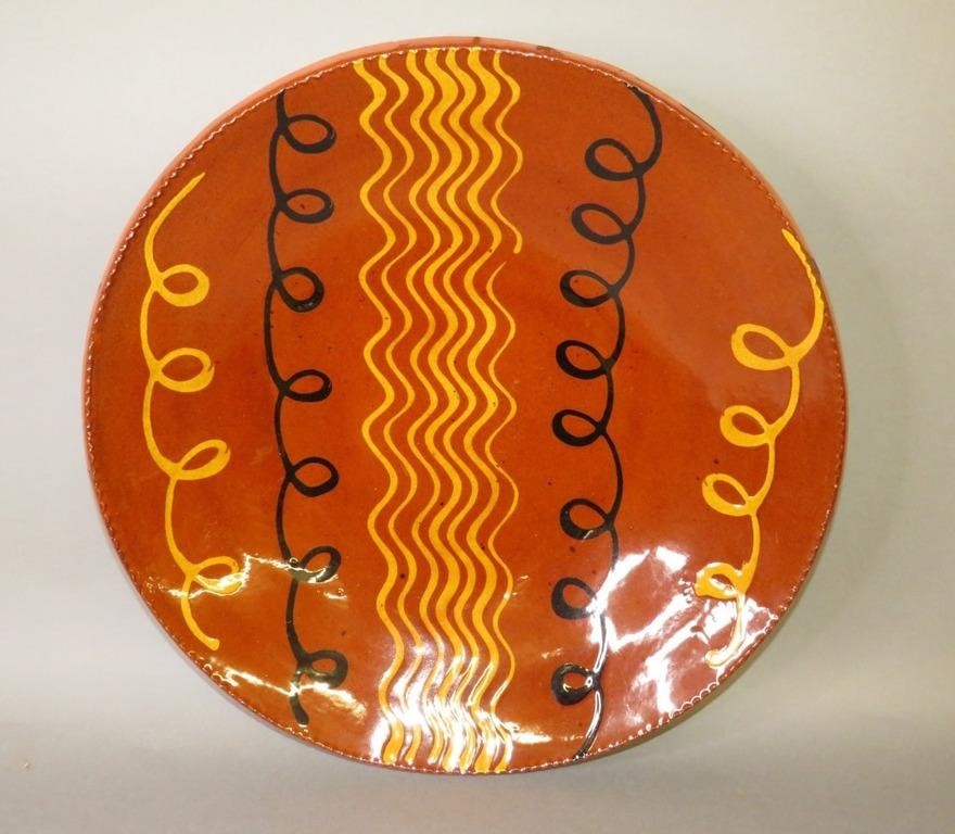 FINE TWO COLOR FLOWING SLIP FOLK