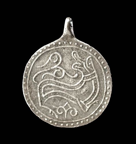 FINE VIKING SILVER PENDANT W/