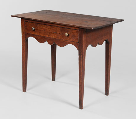 Fine Walnut One-Drawer Table