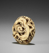 FINE WALRUS TUSK NETSUKE<br>We