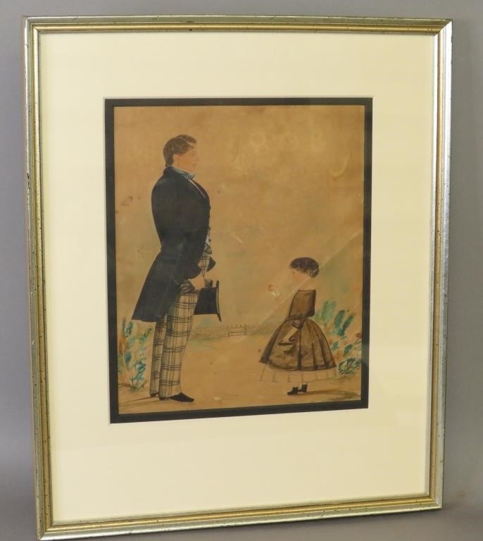 FINE WATERCOLOR PORTRAIT OF