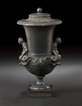 Fine Wedgwood Black Basalt Vas