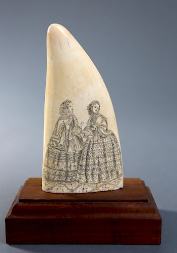 FINE WHALEMAN SCRIMSHAWED SPERM