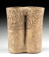 FINE ZAPOTEC POTTERY DOUBLE JA