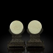 FINELY CARVED AND RARE PAIR OF