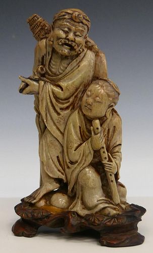 FINELY CARVED CHINESE SOAPSTONE