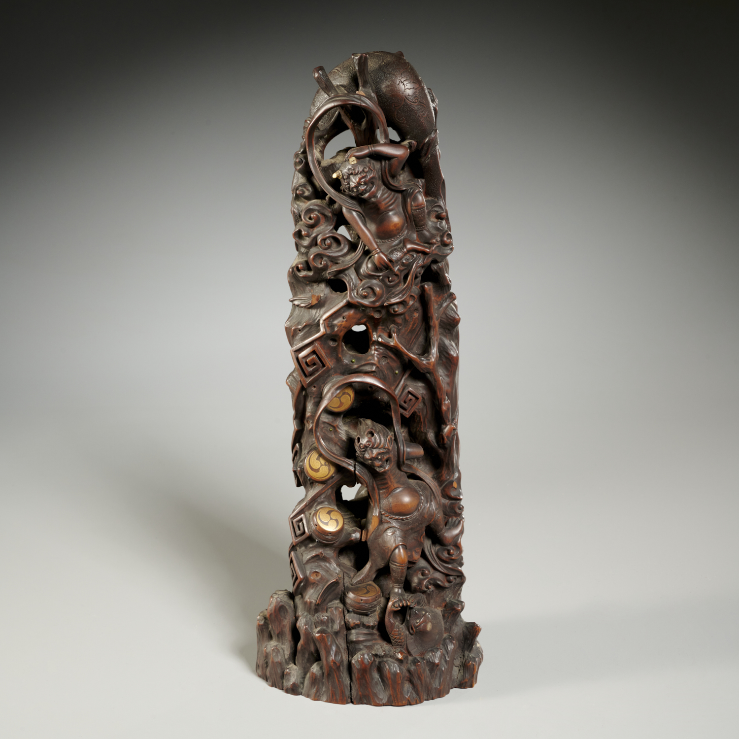 FINELY CARVED, INLAID MEIJI OKIMONO
