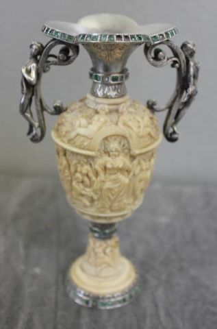 Finely Carved Ivory and Silver?