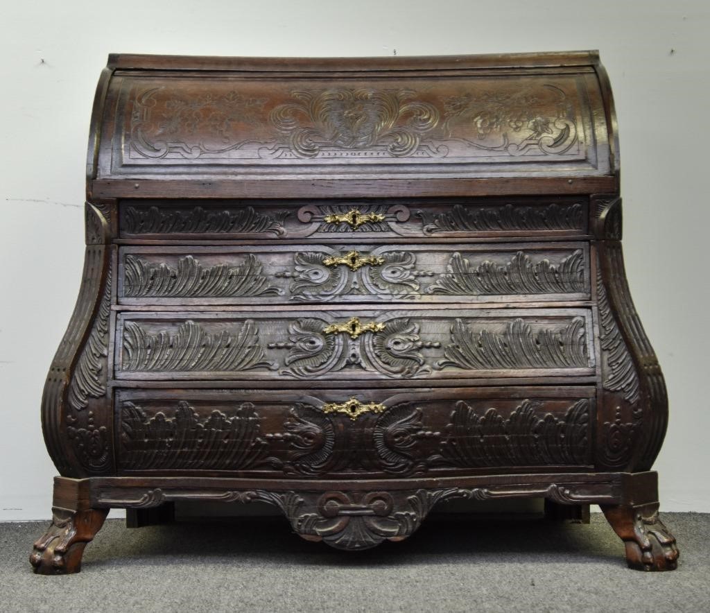 Finely carved large two-piece