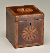 Finely inlaid mahogany tea box