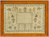 Finely stitched 1821 sampler,