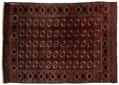 Finely woven Turkomen rug, row