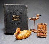 FINISHED CARVED WOOD DUCK DECO
