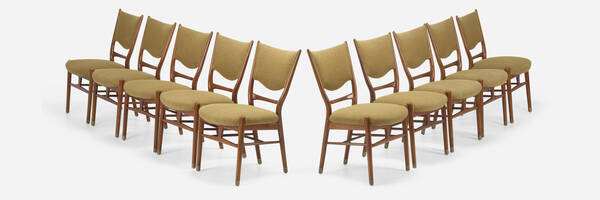 Finn Juhl. Rare chairs, set of ten.