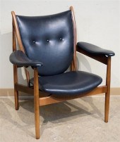 FINN JUHL STYLE WALNUT AND LEA