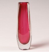 Finnish art glass vase, plum w