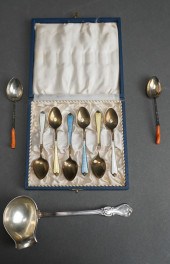 FINNISH SILVER LADLE, SIX ENCA
