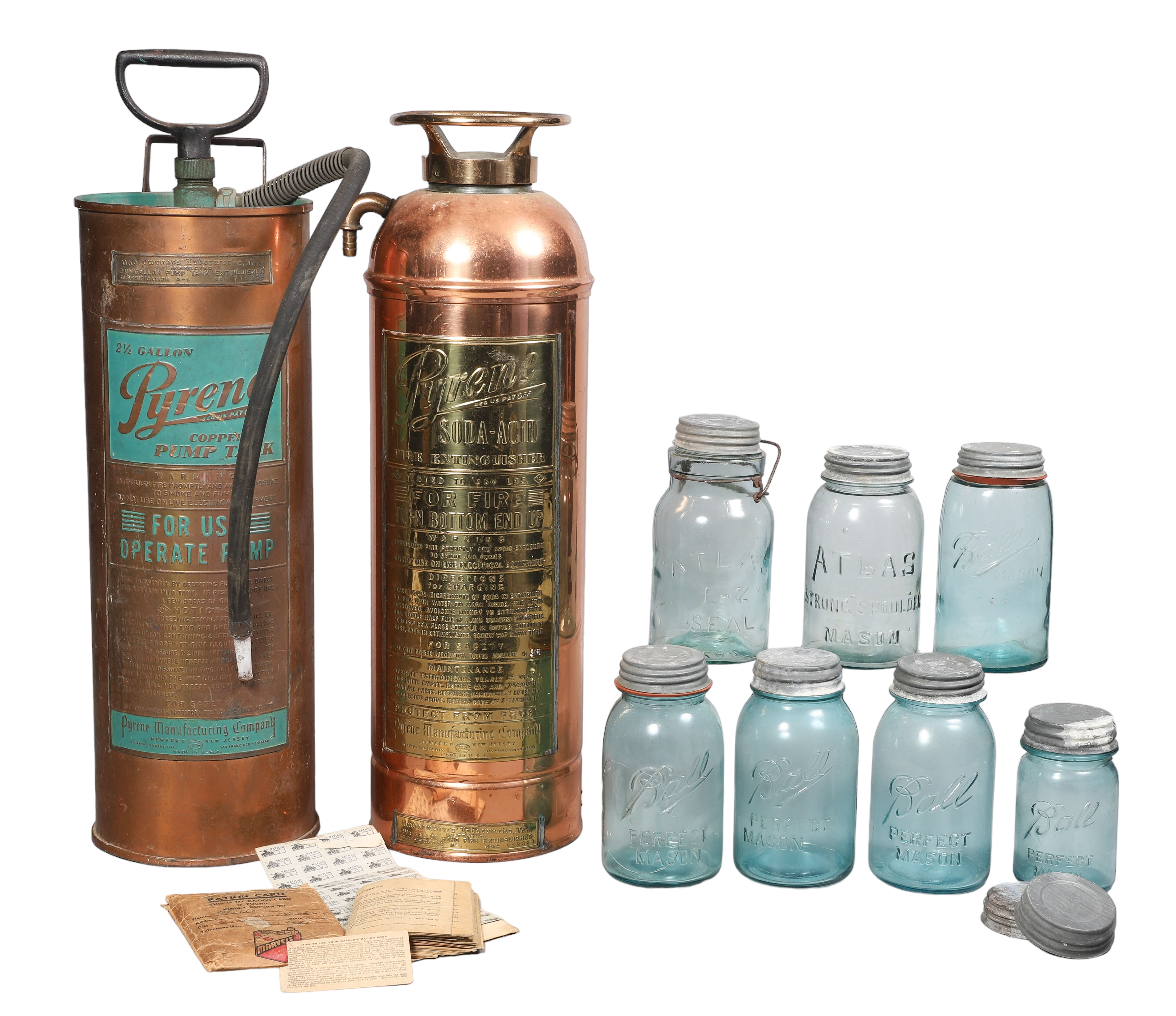 Fire Extinguishers, Ball Jars, WWII
