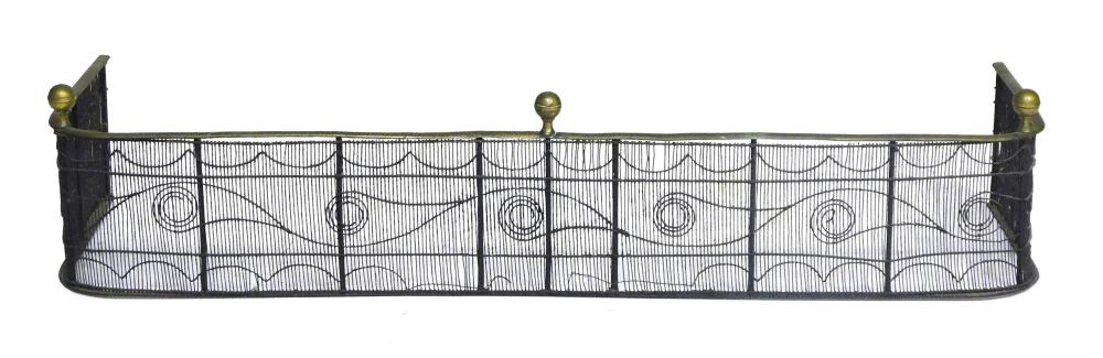 FIRE FENDER, 19TH C., IRON SCROLLED