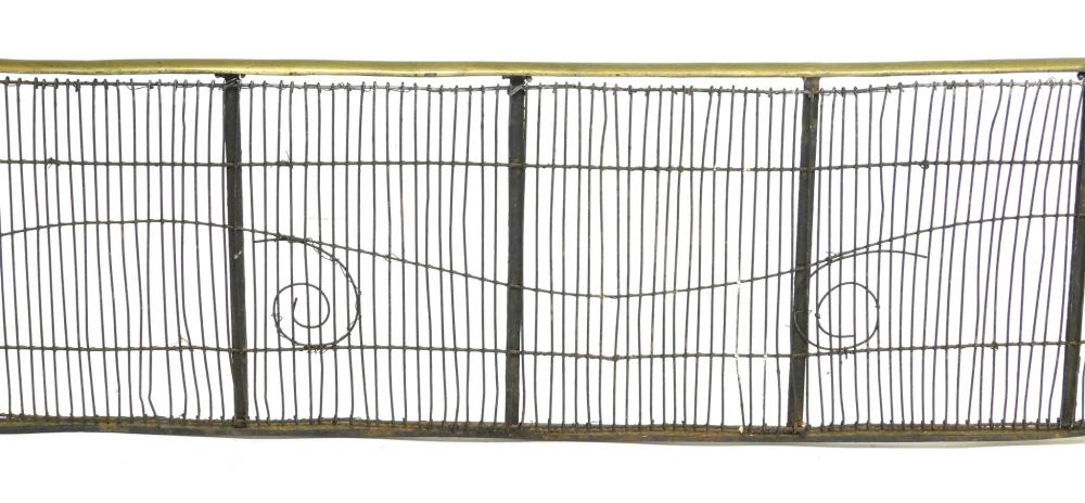 FIRE FENDER, BRASS RAIL CURVED AT
