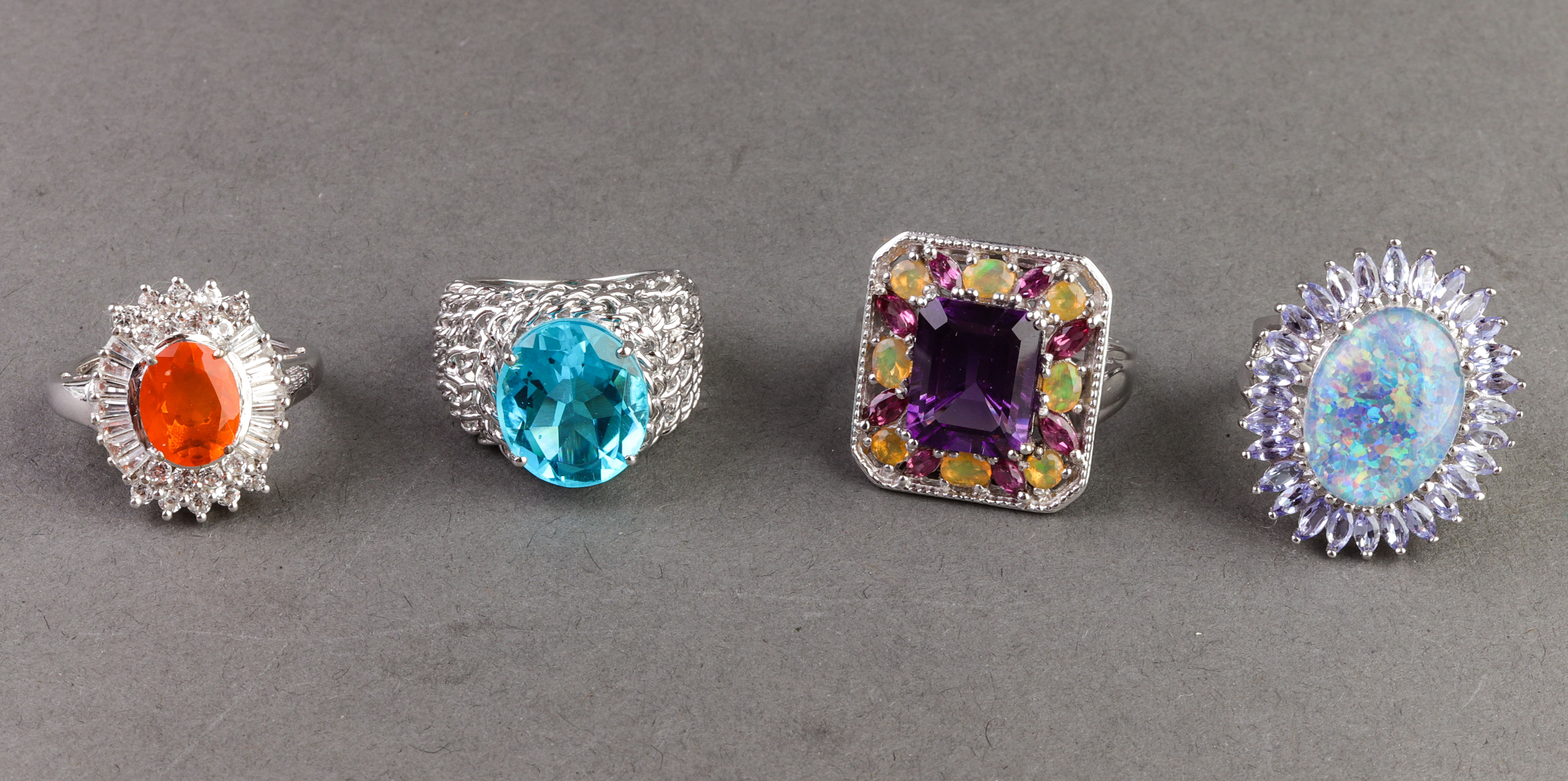FIRE OPAL AMETHYST OPAL QUARTZ &