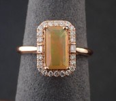 FIRE OPAL, DIAMOND AND FOURTEE