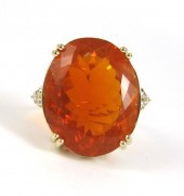 FIRE OPAL, DIAMOND AND FOURTEE