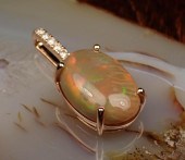 FIRE OPAL, DIAMOND AND FOURTEE