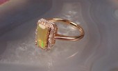 FIRE OPAL, DIAMOND AND FOURTEE