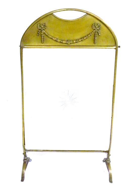 Fire screen  brass frame  bell