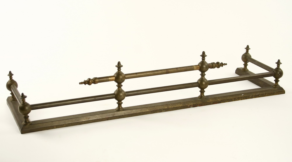 FIREPLACE FENDER - 1920s brass