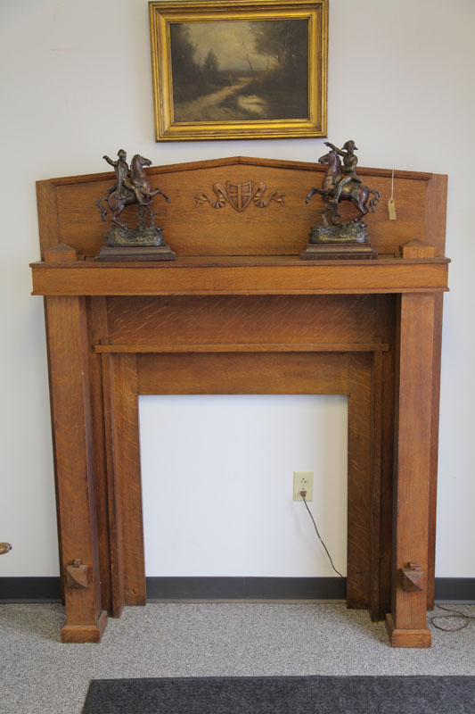 FIREPLACE MANTEL. Oak with