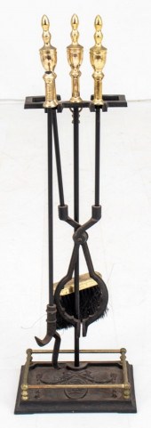 FIREPLACE TOOLS IN BRASS AND I