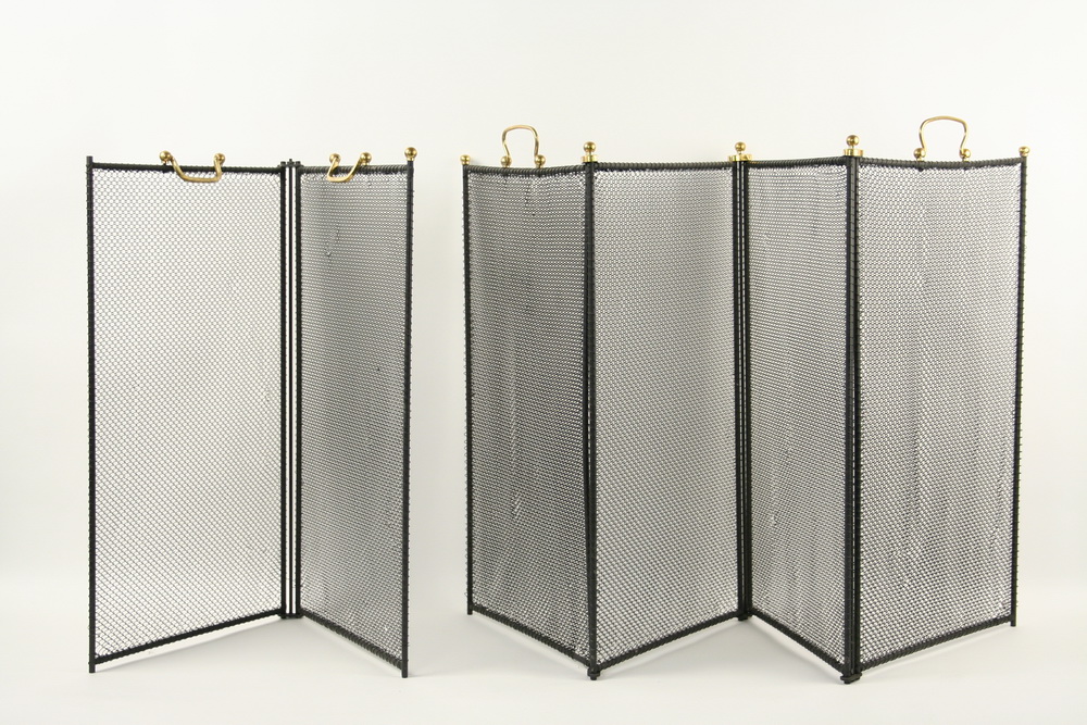 FIRESCREENS - Set of three brass