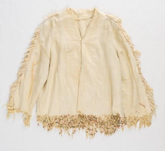 FIRST NATIONS WHITE BEADED SHIRT,